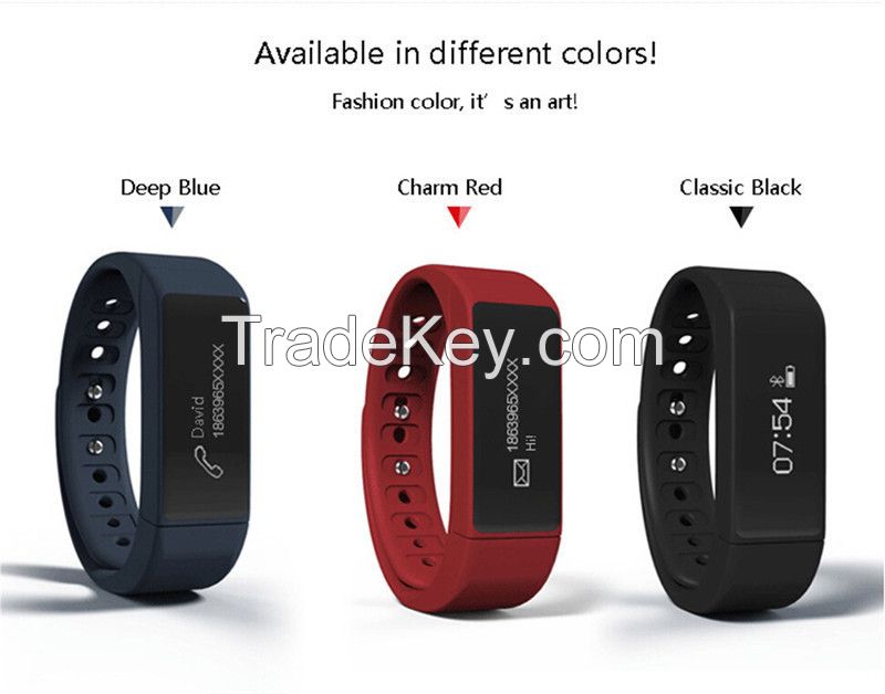 I5 Plus  Waterproof Touch Screen Bluetooth Fitness Smart Bracelet 