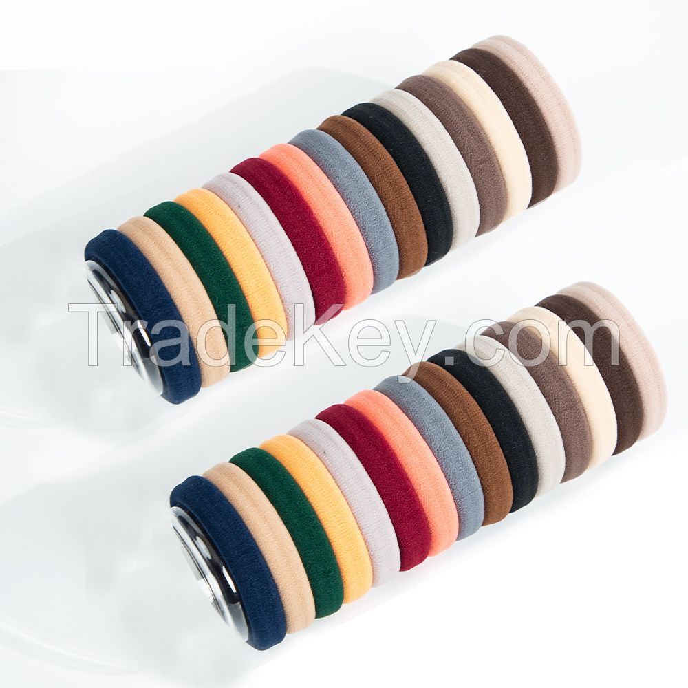Seamless Hair Ties for Women Elastic Cotton Hair Bands No Damage Ponytail Holders