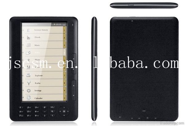 7 inch ebook reader with touch or key type screen