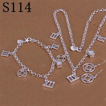 new arrival 925 sterling silver necklace,earring and bracelet jewelry sets