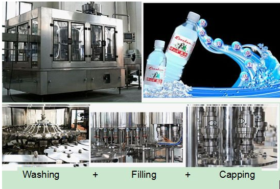 washing filling capping 3 in 1 water filling machine