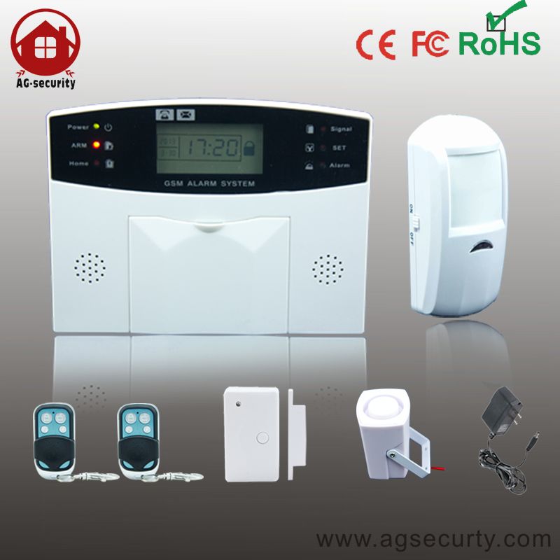 Gsm wireless home burglar security alarm system with LCD display