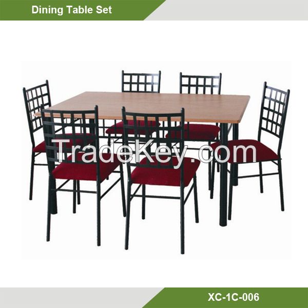 Dining Room sets-Cheap Beauty Square METAL & MDF 7-pc dining room set XC-1C-006