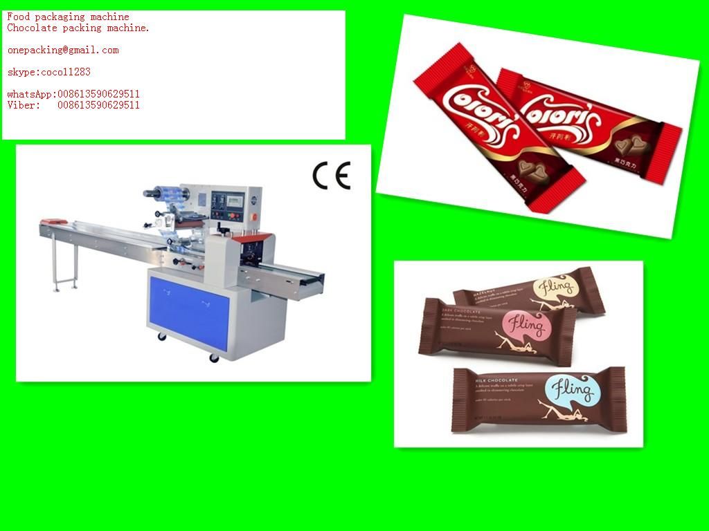 Rotary pillow type chocolate bar wrapping machine