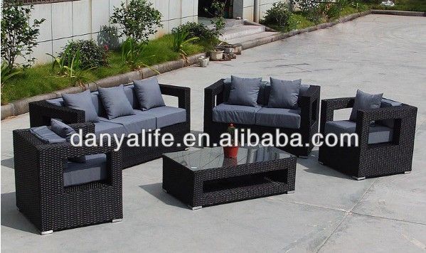 DYSF-D5701,Wicker Garden Patio Sofa Set,Rattan Outdoor Restaurant Sofa Chair with Tea/ Coffee Table,4 Seats Swimming Pool Sofa