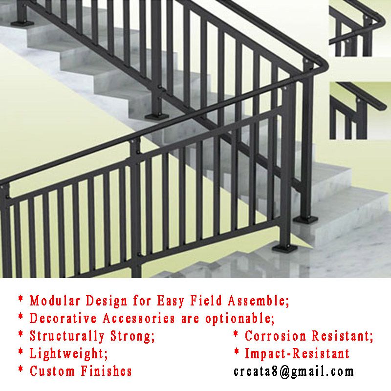 Welding Free Custom Design Modular Artistic Steel Stair Handrails