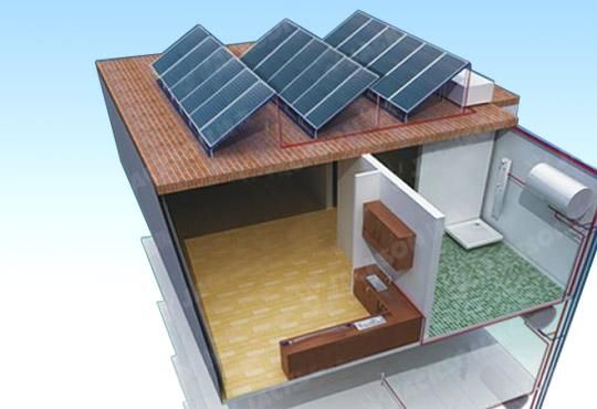 Villa plate solar energy central hot water system