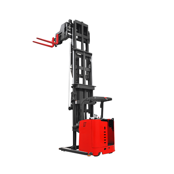 very narrow aisle 3 way electric forklift reach staker 1 ton