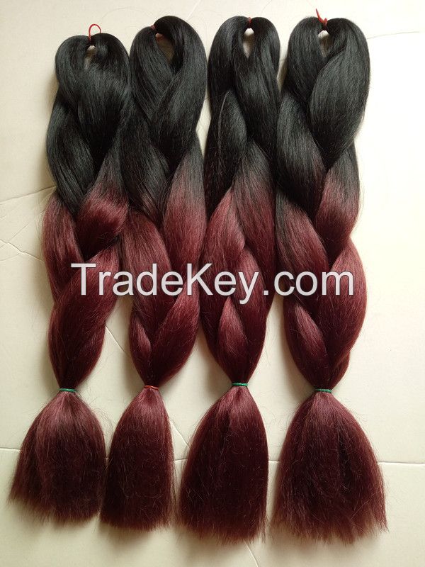 Wholesale Synthetic Jumbo Ombre Braiding Hair Extension 24" 100g/piece African Ombre Box Braiding Styles