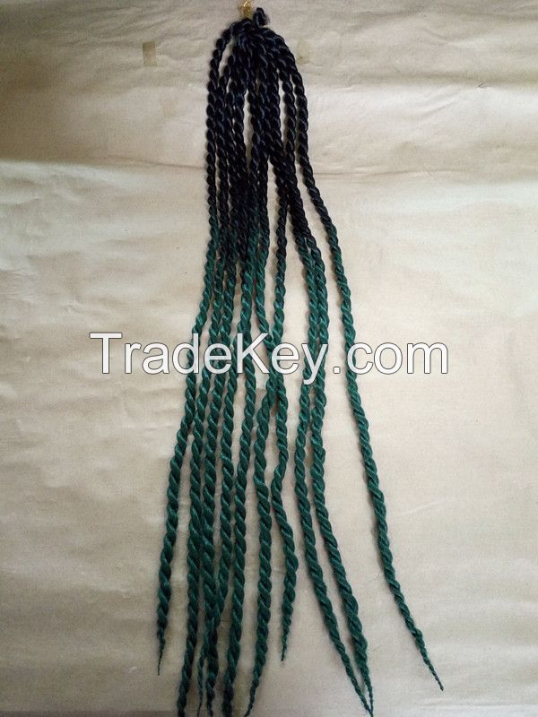 Wholesale Synthetic Jumbo Ombre Braiding Hair Extension 24" 100g/piece African Ombre twist Braiding Styles