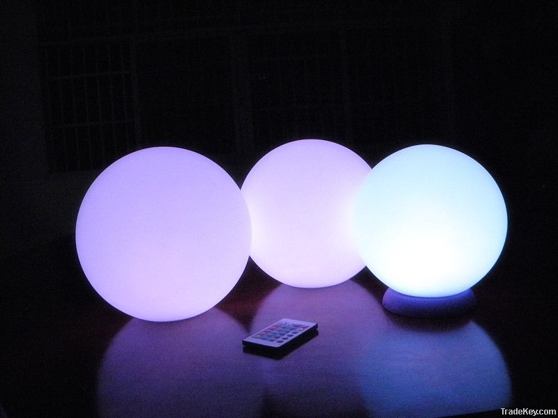 Waterproof LED ball light with remote control