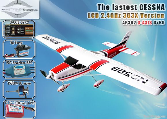 model airplane Cessna Brushless LCD 2.4GHz with 3G3X from Skyartec RC