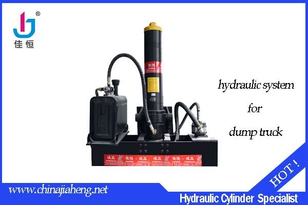 hydraulic system for dump trucks