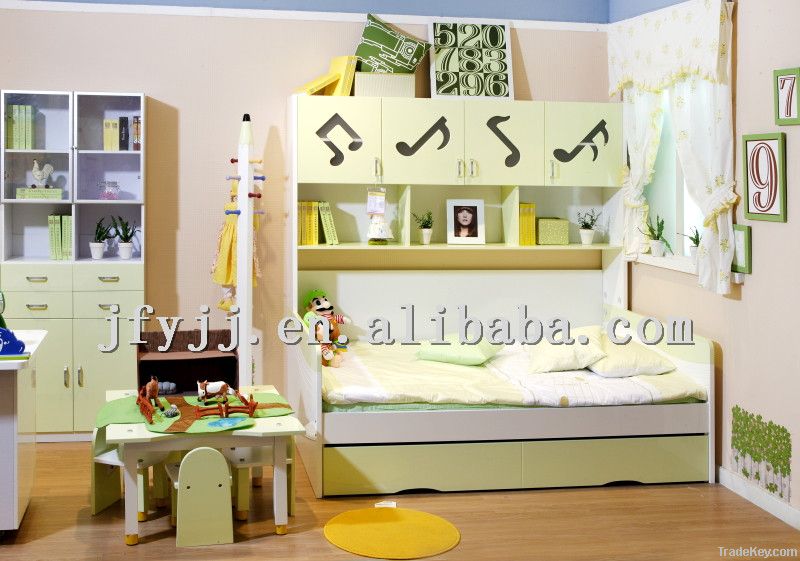 Modern Colorful Bedroom For Kids, Save Space
