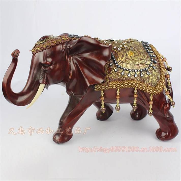 Environmental Resin Elephant Decoration with Polyfoam Safety Package(XH069)