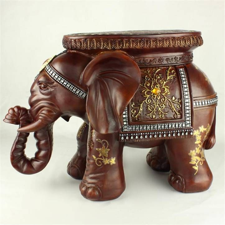 Environmental Resin Elephant Stool Resin Elephant Crafts Home Decoration New Year Gift  (XH010-2)