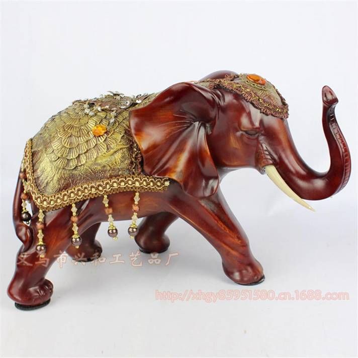Resin Elephant Decoration Resin Elephant Craft Resin Thailand Elephant Figure (XH070)