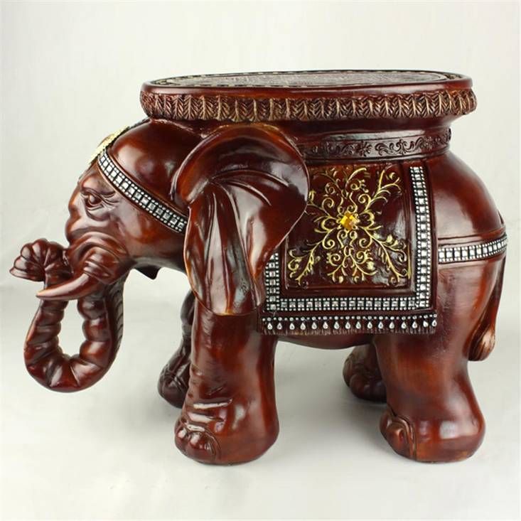 Big Size Resin Elephant Stool Resin Elephant Crafts Home Decoration New Year Gift  (XH010)