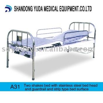 A31 Strip two-crank bed with stainless steel bed head