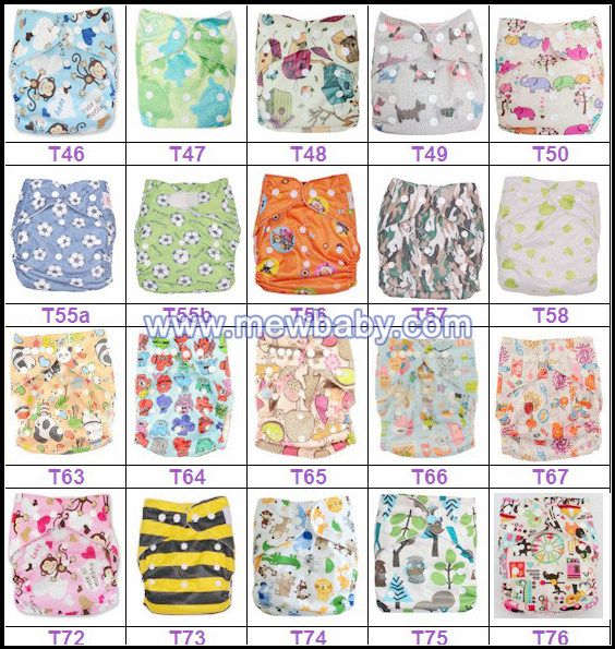 New Arrival Environmental Washable Printing Baby Cloth Diapers Nappies