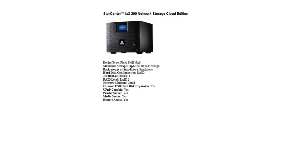 StorCenter Network Storage Cloud Edition                      