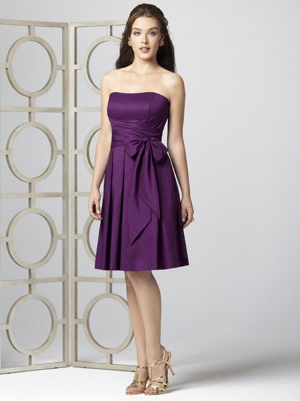 Soft satin bowknot sleeveless bridesmaid dress gown wholesale