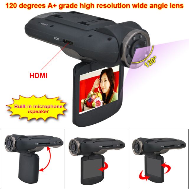 4X digital zoom 1080P motion detection car video recorder