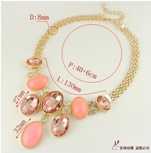  Spring candy crystal necklace noble temperament big exaggerated sautoir wholesale package mailed free of charge