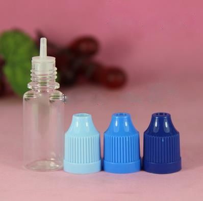 10ml e-liquid dropper bottle with childproof cap, long thin tip