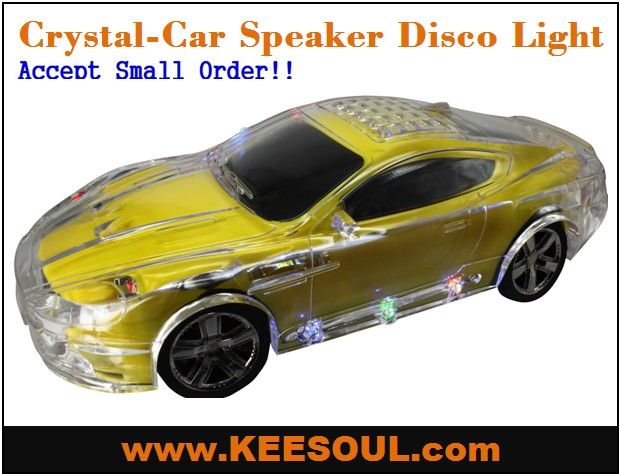 Crystal Car USB/TF Speaker with more Disco Light FM Radio 