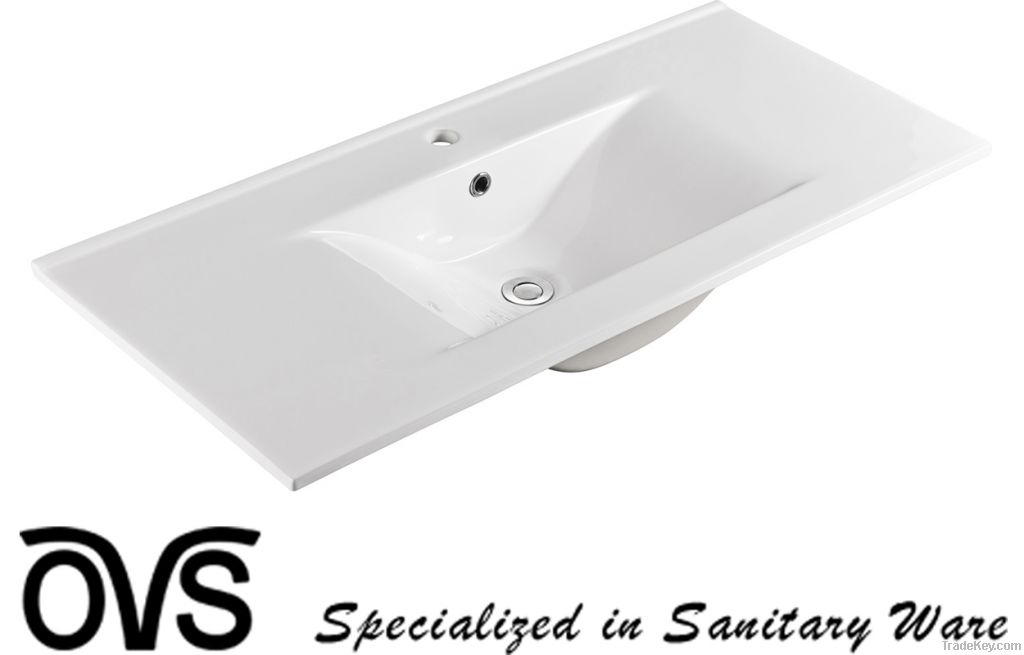 sanitary ware ceramic thin edged cabinet basin