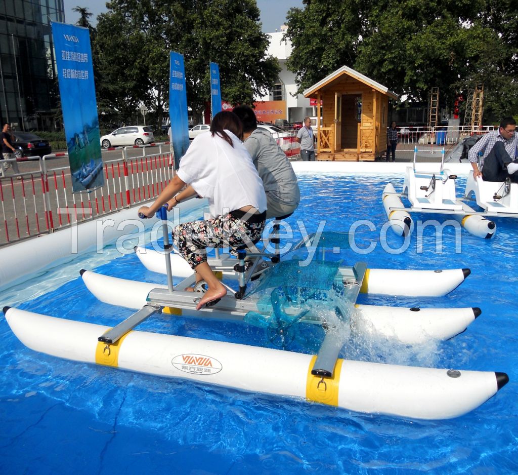 China High Quality inflatable PVC Pontoons Water Bikes, Fishing Pedal Boats Supply
