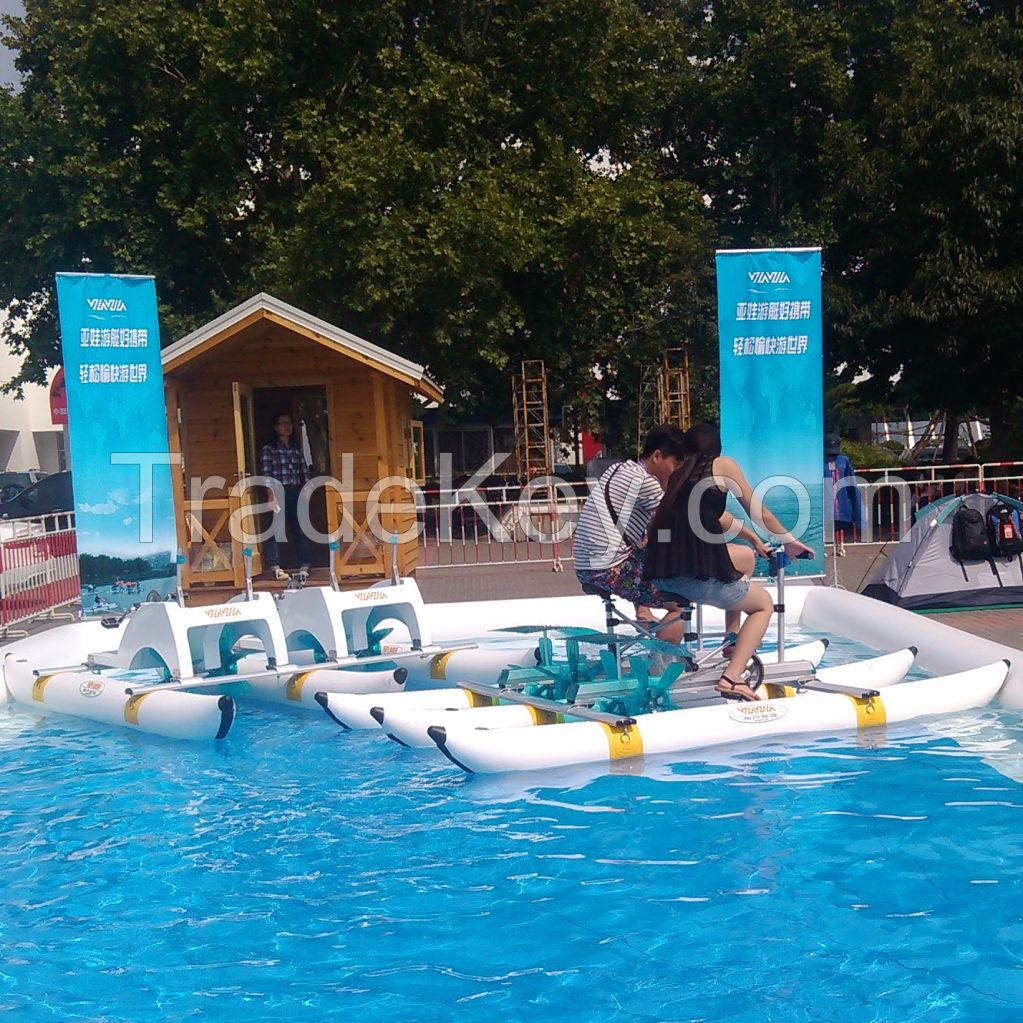 High Quality inflatable PVC Pontoons Aluminum Frame Water Bikes, Fishing Pedal Boats Supply