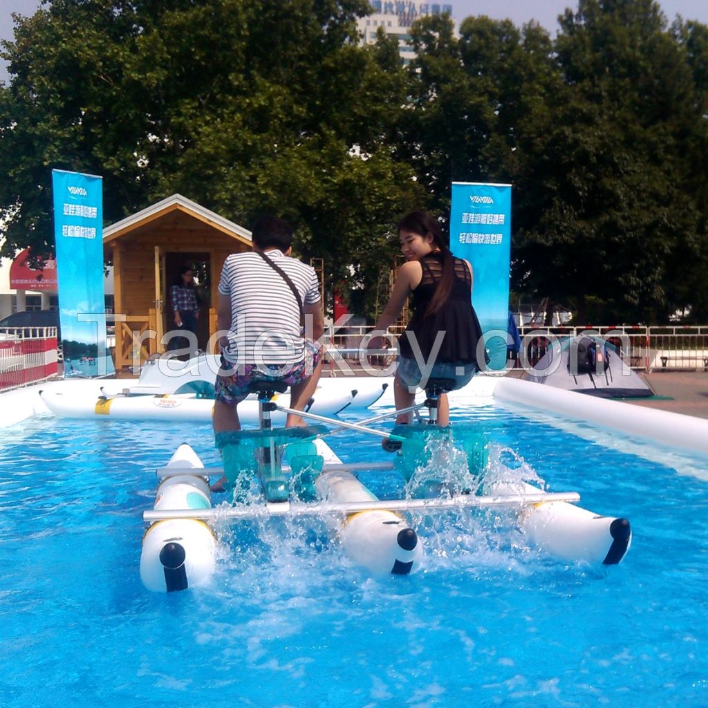 High Quality inflatable PVC Pontoons Aluminum Frame Water Bikes, Fishing Pedal Boats Supply