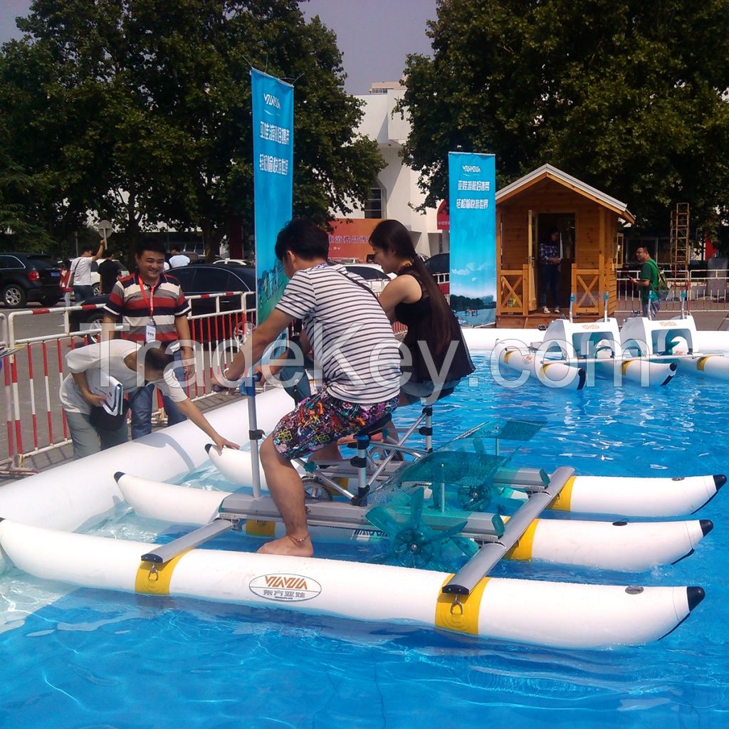 High Quality inflatable PVC Pontoons Aluminum Frame Water Bikes, Fishing Pedal Boats Supply