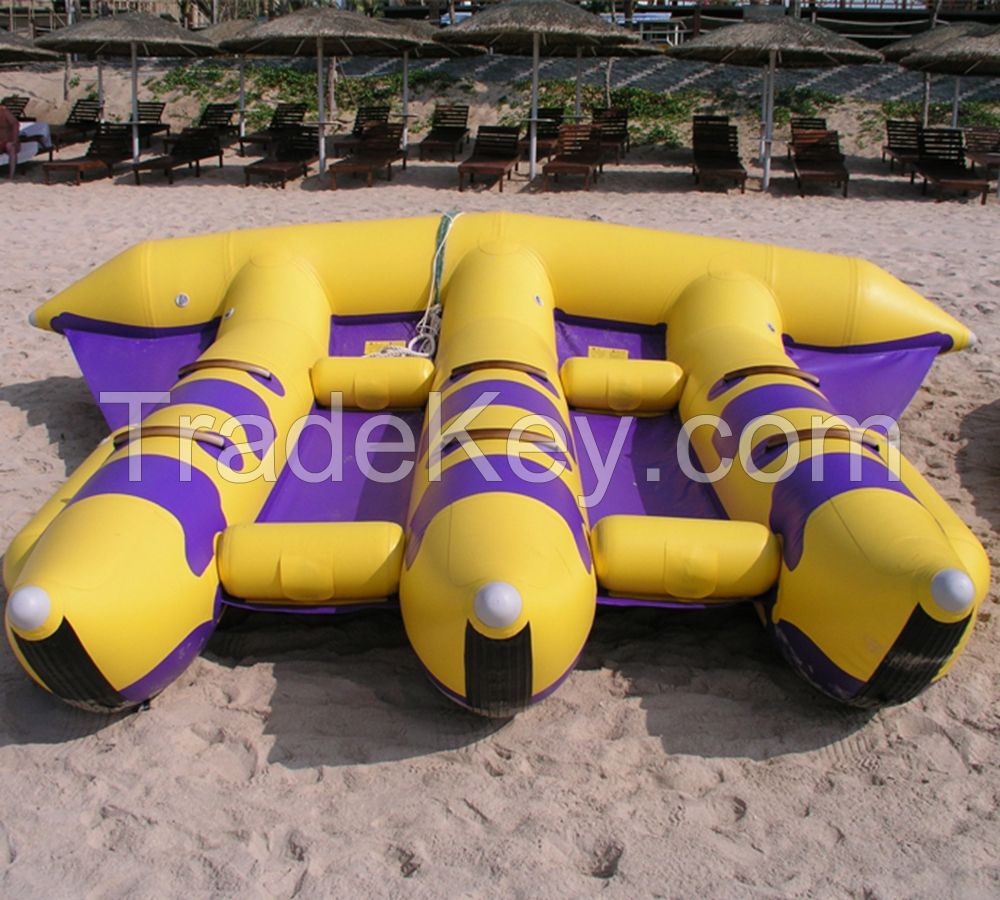 Customized inflatable PVC pontoons Banana Boat Flying Fish for sale