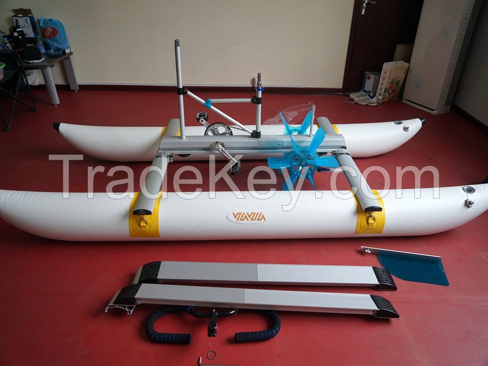 Portable inflatable pontoon tubes Water Bicycle Water Bike Sea Bicycle Sea Bike Pontoon Pedal Boat Hydro Bike Price