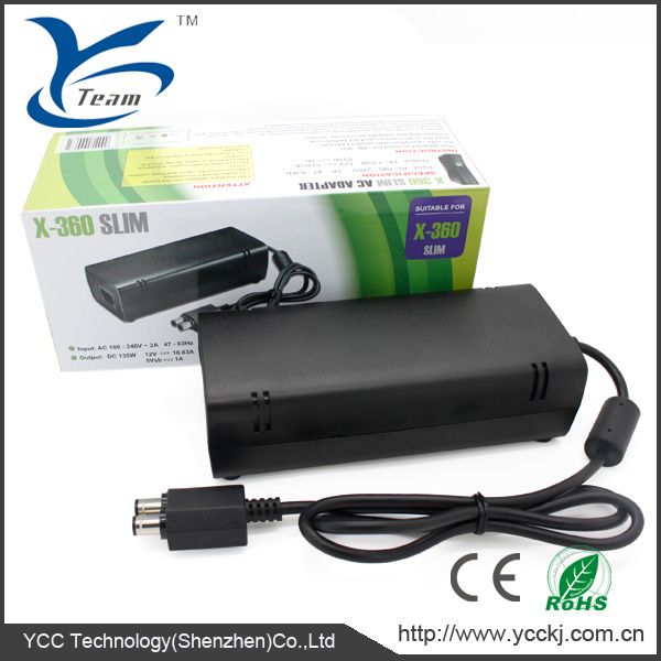 New AC Adapter Charger Power Supply Cord Cable for Xbox360 Slim Brick