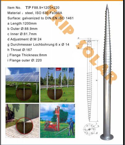 Q235 Solar Ground Screw Piles with Hot Dipped Galvanized