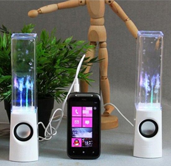 Colorful dancing water speaker with LED fountain