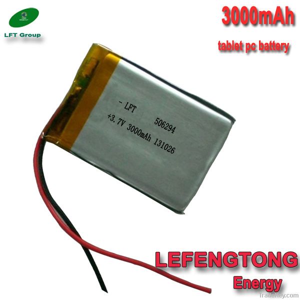 High quality 3.7v 3000mah li polymer battery for tablet