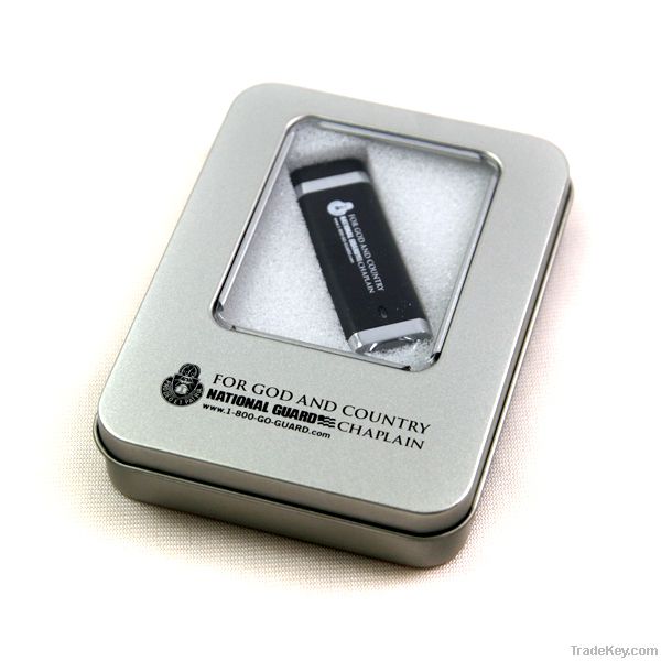 tin box with window USB storage box