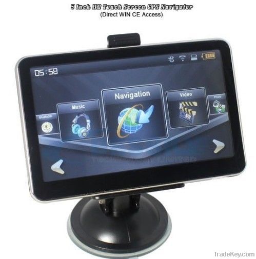 5 inch Car GPS Navigator with Bluetooth FM MP3 AV-IN 4GB load 3D Map