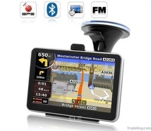 5 inch Car GPS Navigator with Bluetooth FM MP3 AV-IN 4GB load 3D Map