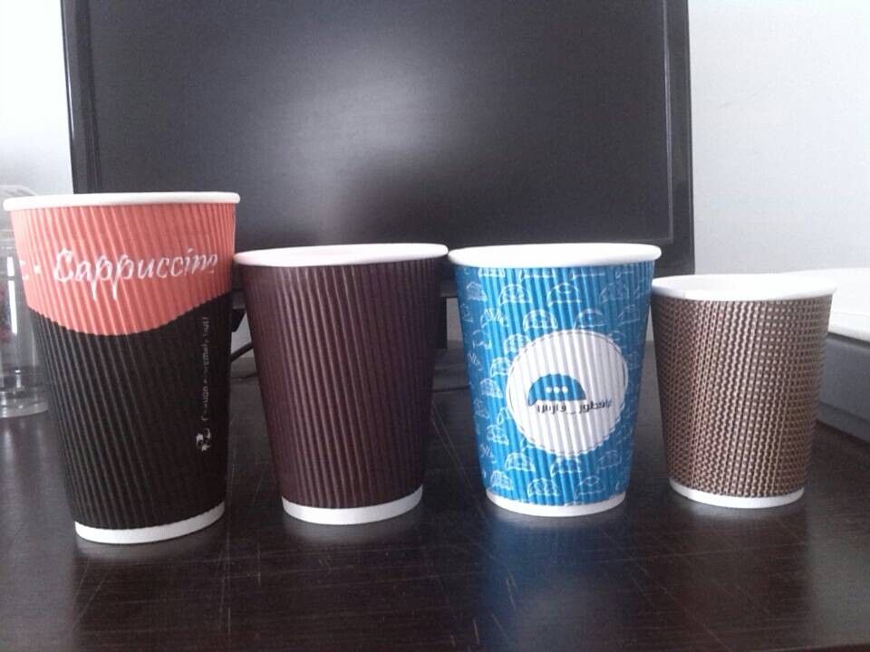 Corrugated paper cups