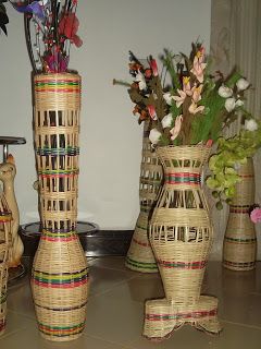 traditional pot flowers and baskets