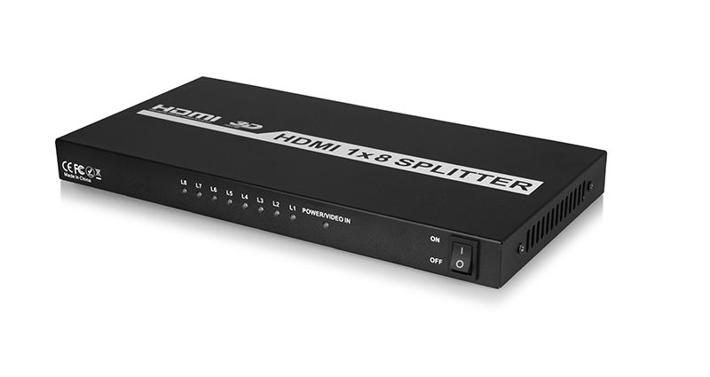 Full HDMI 1.4 1X8 Splitter with HDCP & 8KV ESD protection   HLHD0108B