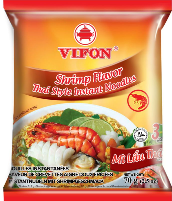 Asian Style Hot & Sour Shrimp Flavor Instant Noodles 70g