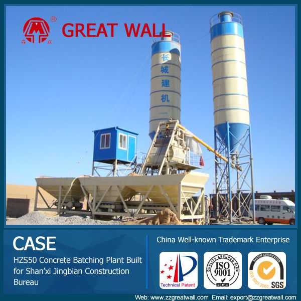 Hot In Asia! HZS50 Concrete Batching Plant for Sale