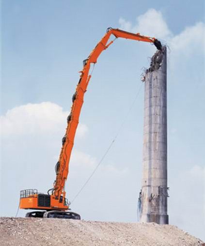 Excavator demolition boom and arm